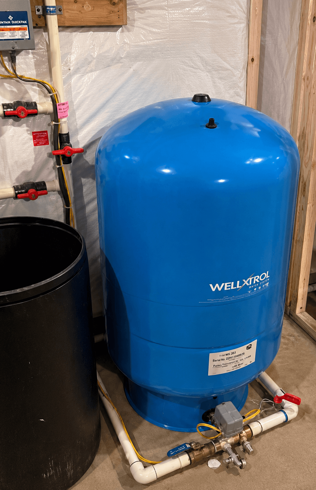 New pressure tank and well system controls installation