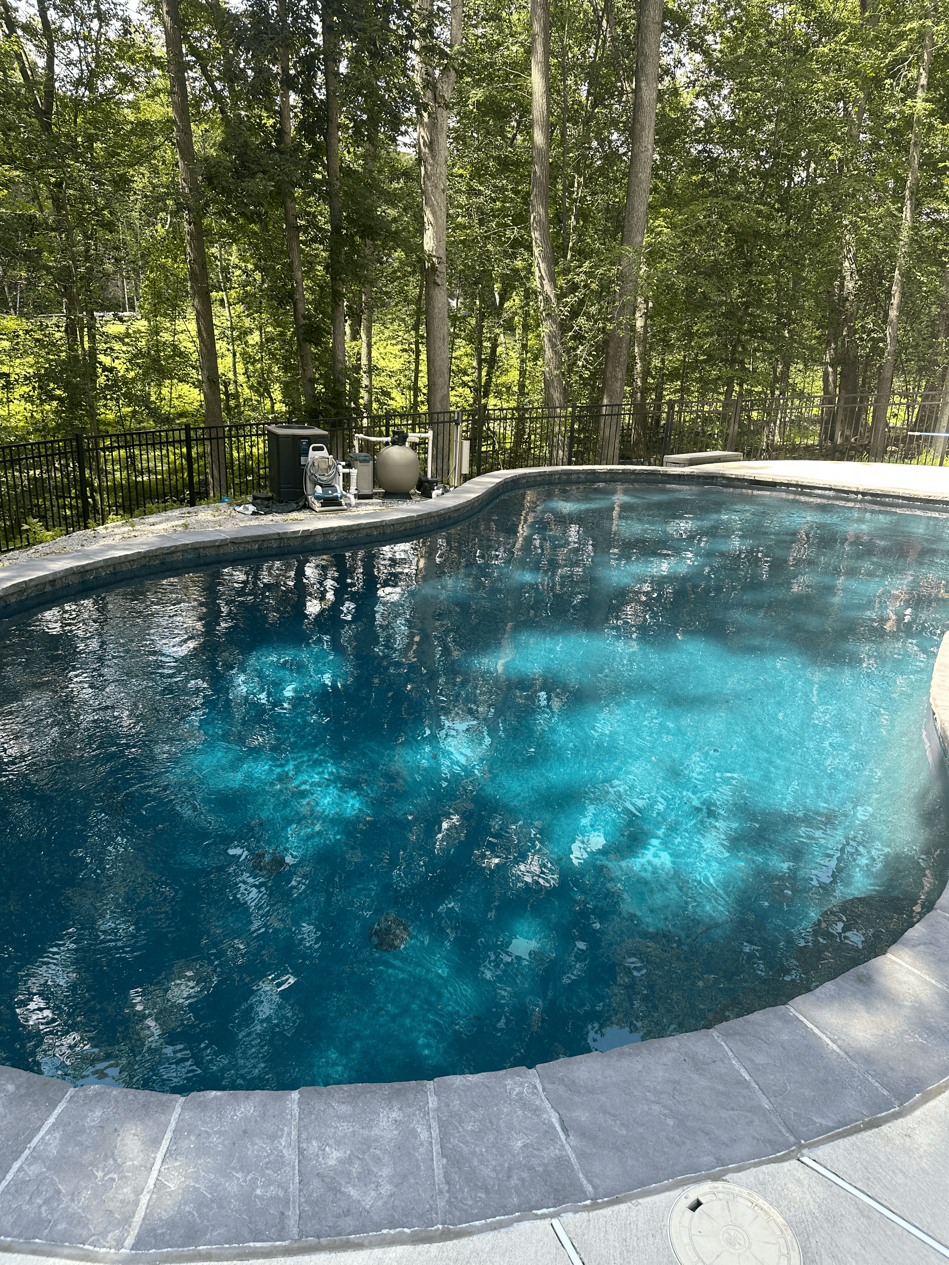 Completed residential pool heater installation